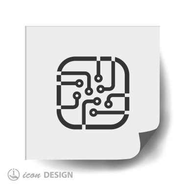 Devre kartı düz tasarım simgesi