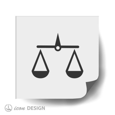Adalet düz tasarım simgesi ölçekler