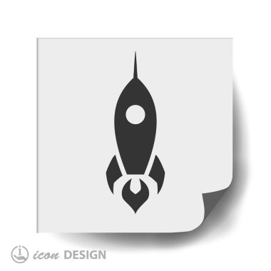 Roket düz tasarım simgesi