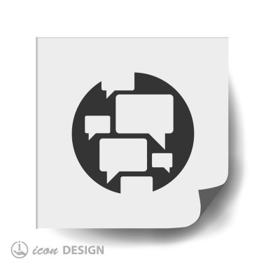 İleti veya sohbet düz tasarım simgesi