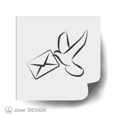 Güvercin ile posta simgesini 