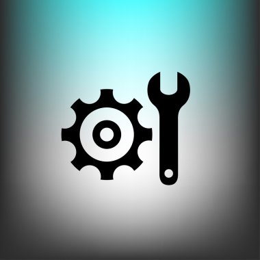 Dişli anahtar düz tasarım simgesine ile 