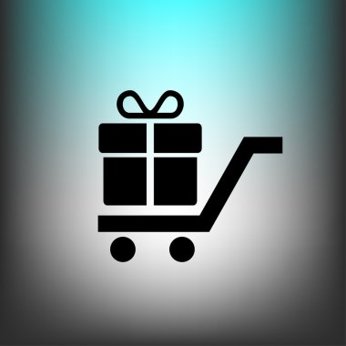 Alışveriş sepeti hediye simgesi ile
