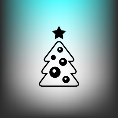 Noel ağacı düz tasarım simgesi 