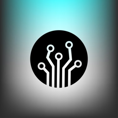 Devre kartı düz tasarım simgesi