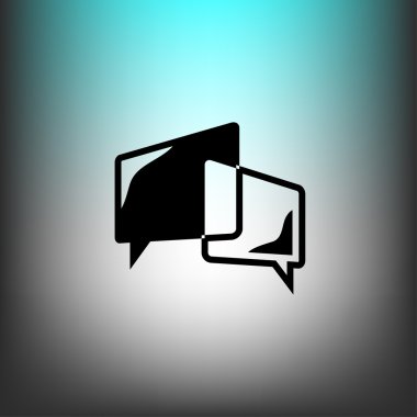 İleti veya sohbet düz tasarım simgesi