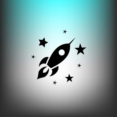 Roket düz tasarım simgesi