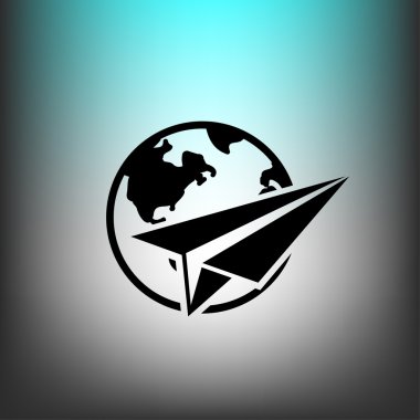 Kağıt Uçak küre simgesiyle 