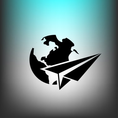 Kağıt Uçak küre simgesiyle 