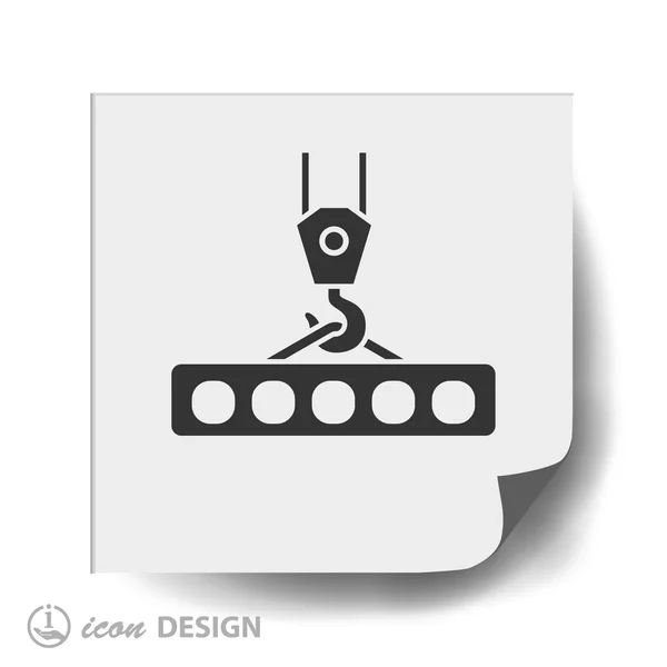 Crane hook flat design icon — Stock Vector