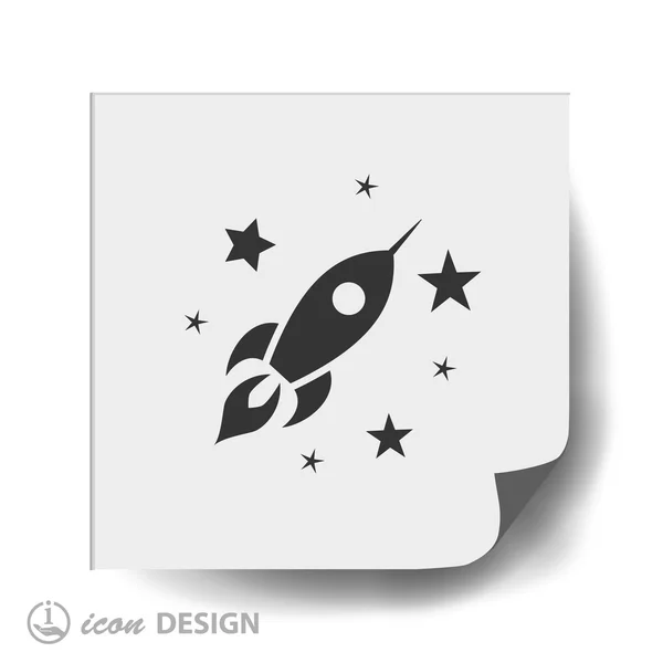 Foguete ícone de design plano — Vetor de Stock