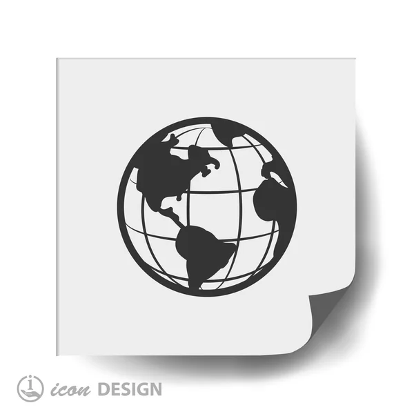 Ícone de design plano globo — Vetor de Stock