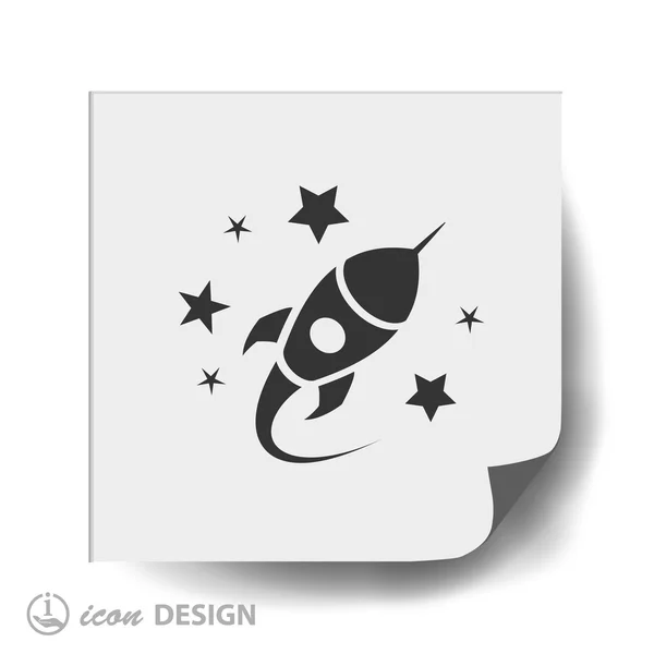 Raketa plochý design ikony — Stockový vektor