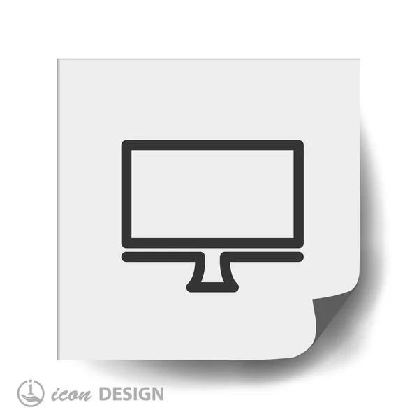 Icono de diseño plano de computadora — Vector de stock