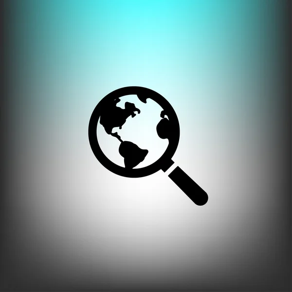 Lupe und Globus-Symbol — Stockvektor