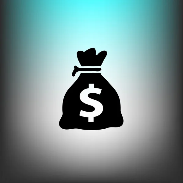 Money bag icona di design piatto — Vettoriale Stock