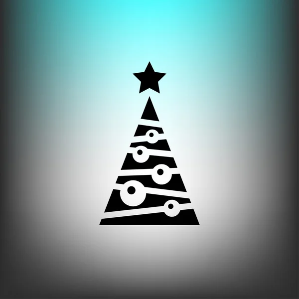 Christmas tree flat design icon — Stock Vector