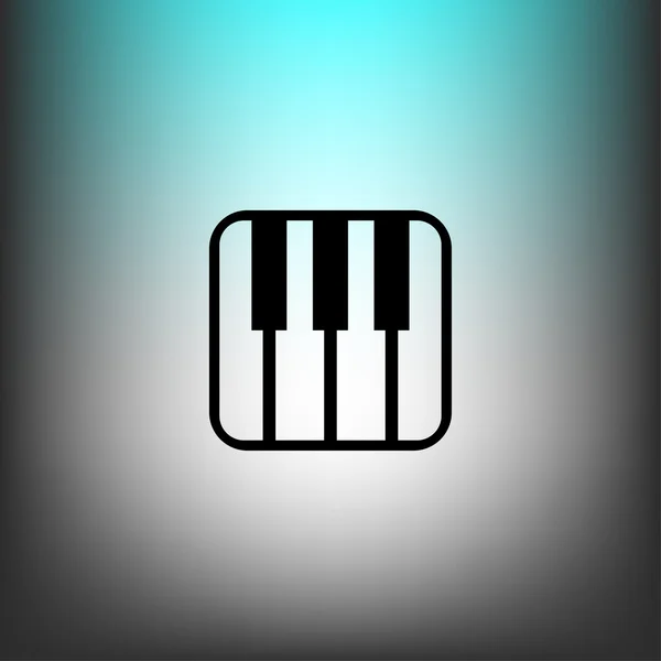 Music keyboard flat design icon — Stock Vector
