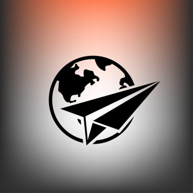 Kağıt Uçak küre simgesiyle 