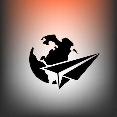 Kağıt Uçak küre simgesiyle 