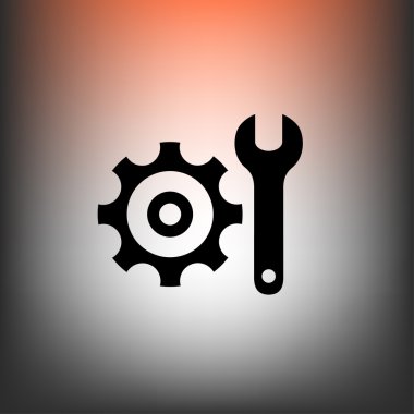 Dişli anahtar düz tasarım simgesine ile 