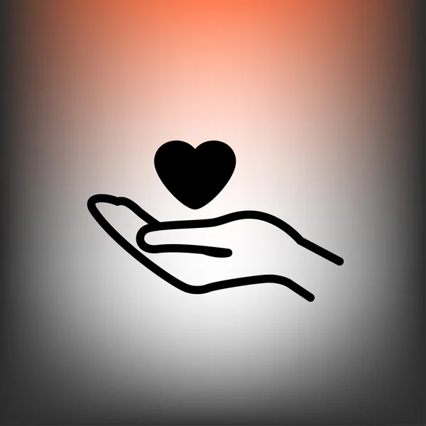 Сердце в руке плоская икона дизайна — стоковый вектор