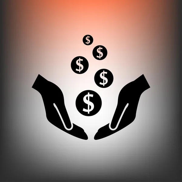 Geld in handen pictogram — Stockvector