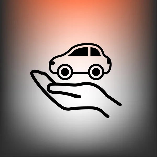 Hand with car icon — Stock Vector