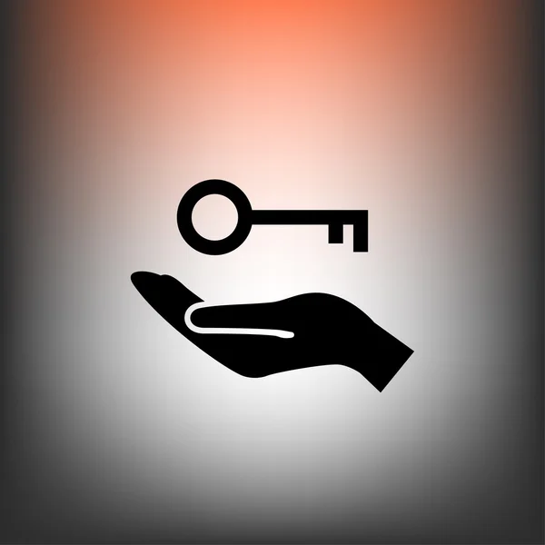 Hand with key icon — Stock Vector