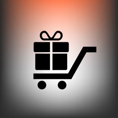Alışveriş sepeti hediye simgesi ile