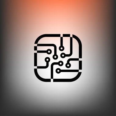 Devre kartı düz tasarım simgesi