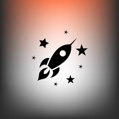 Roket düz tasarım simgesi