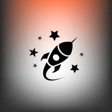 Roket düz tasarım simgesi