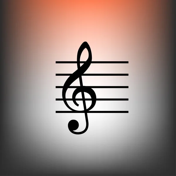 Піктограма плоского дизайну музичного ключа — стоковий вектор