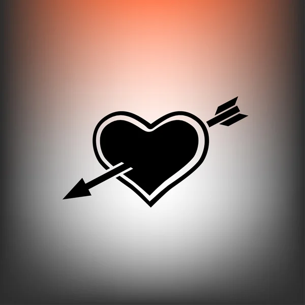 Heart with arrow icon — Stock Vector