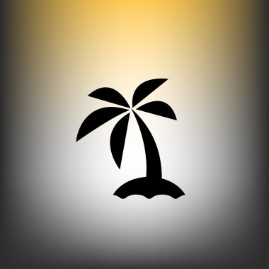  palmiye ağacı ile ada 