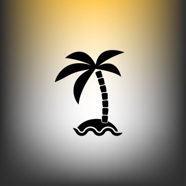  palmiye ağacı ile ada 