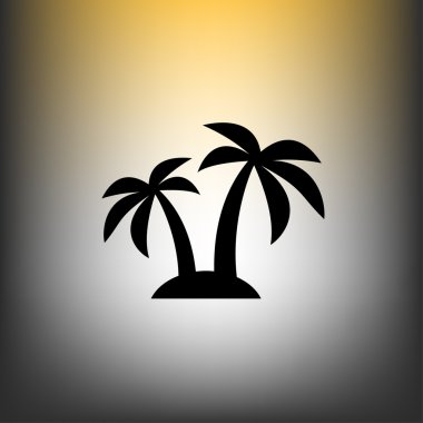  palmiye ağaçları ile ada 
