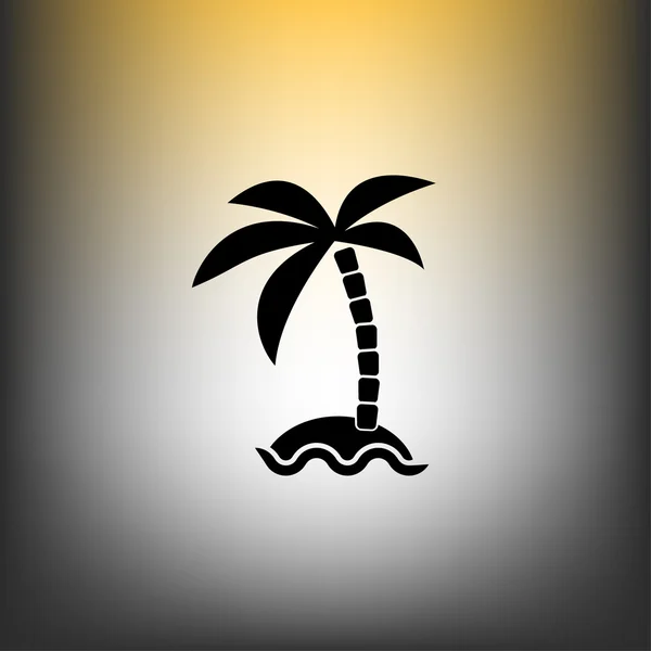 Ön med palm tree — Stock vektor