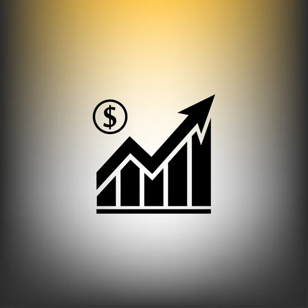 Ícone gráfico de negócios — Vetor de Stock
