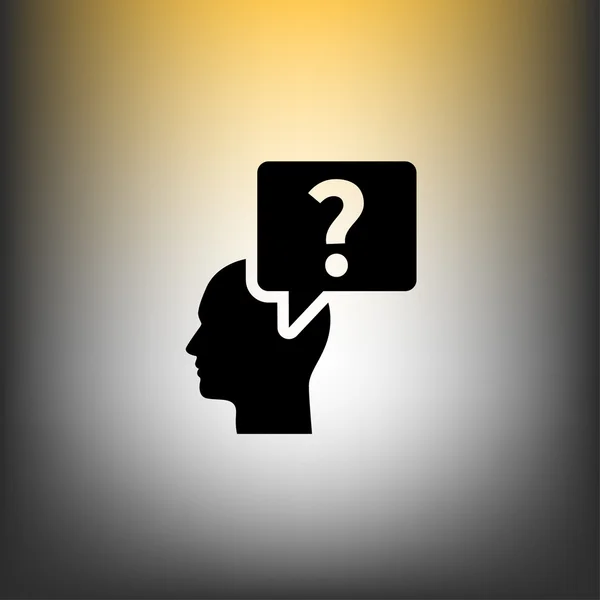 Human head icon with question — Stock Vector