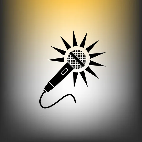 Icône de microphone musical — Image vectorielle