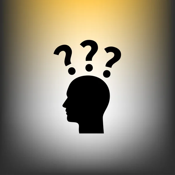 Question marks and human head — Stock Vector