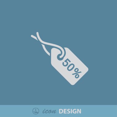 etiketi ile yüzde 50 işareti