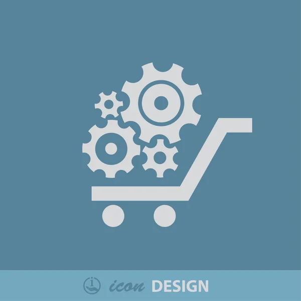 Pictografía de engranajes en carretilla — Archivo Imágenes Vectoriales