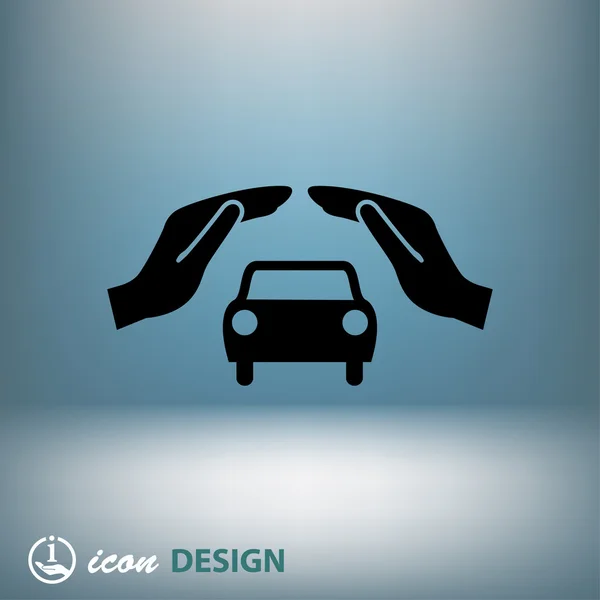 Mains protégeant la voiture — Image vectorielle