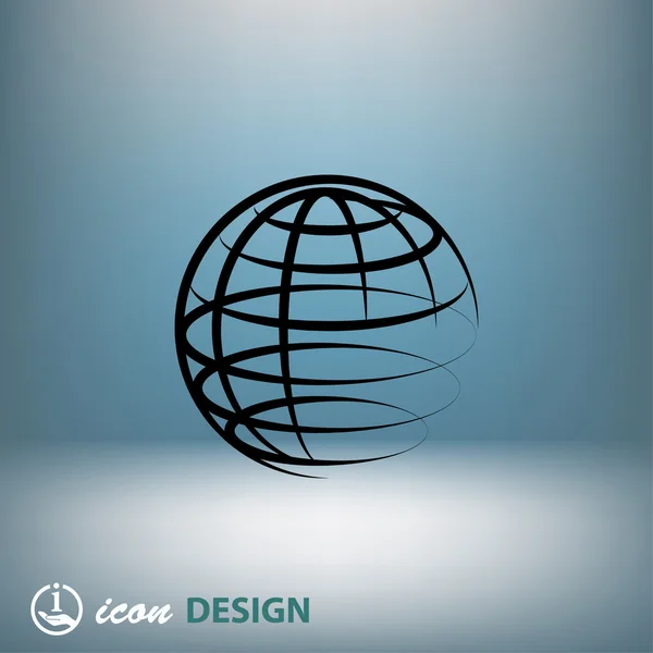 Pictograph ikon globe - Stok Vektor