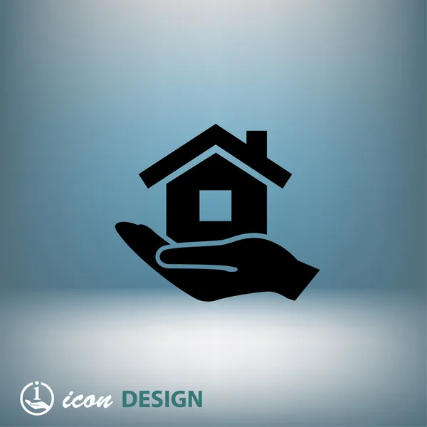 Home web icon in der hand — Stockvektor
