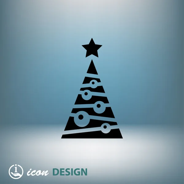 Kerstboom pictogram — Stockvector