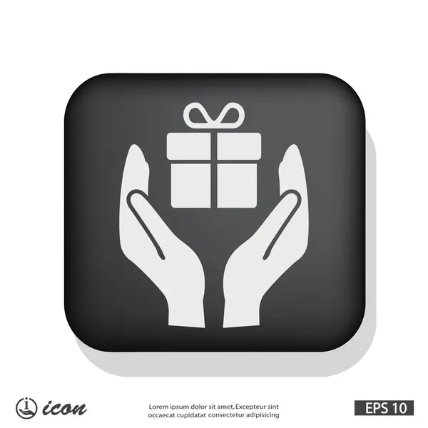 Συσκευασία δώρου σε ανθρώπινα χέρια — Διανυσματικό Αρχείο